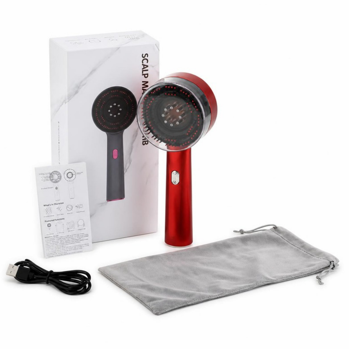 Hair Oiling Red Light Scalp Massager - fundo branco