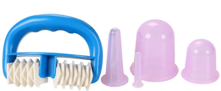 5-piece vacuum cupping and roller massager set