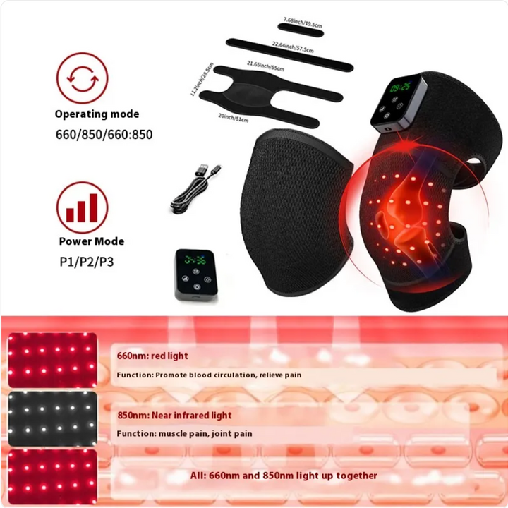 Infrared knee comfort wrap with red light therapy