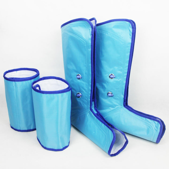Air compression leg massager for circulation and relief