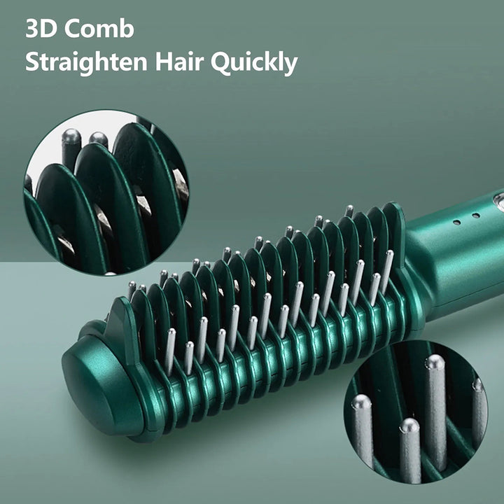 2-in-1 electric hair comb for curling and straightening