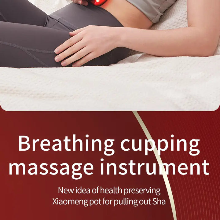 Portable electric cupping massager with red light therapy, 2 cups