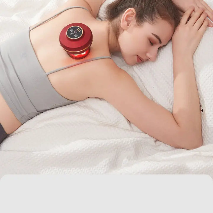 Portable electric cupping massager with red light therapy, 2 cups