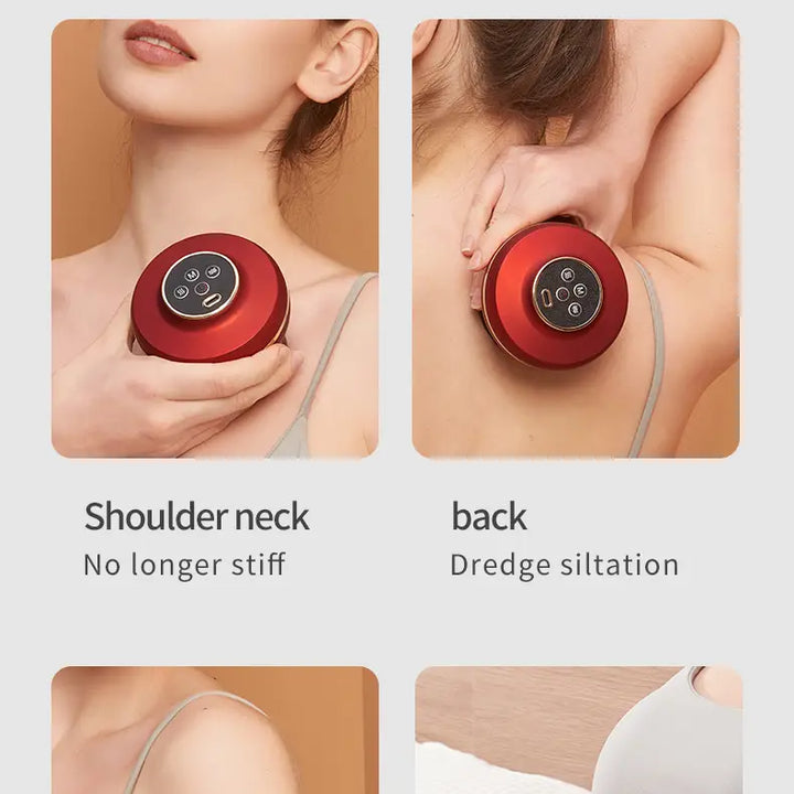 Portable electric cupping massager with red light therapy, 2 cups