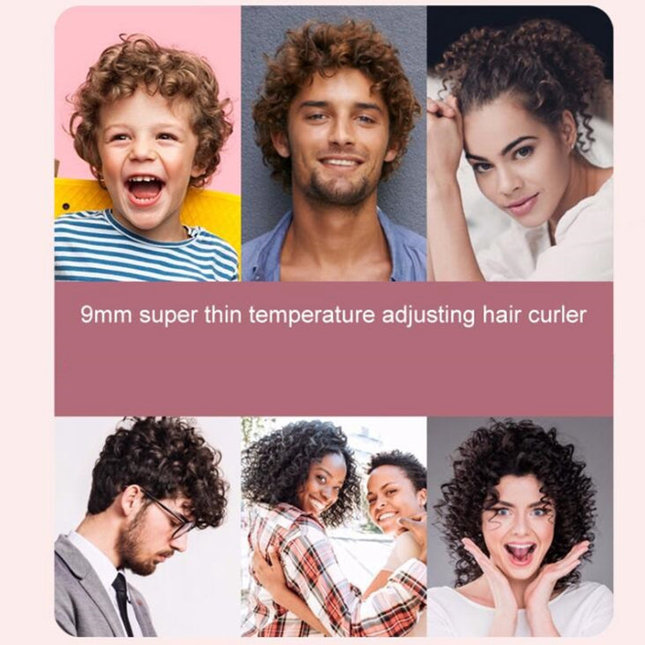 Professional 9mm curling wand with LCD temperature display