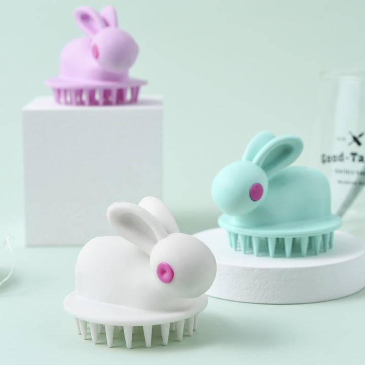 Soft silicone shampoo brush for kids, scalp massage bath tool