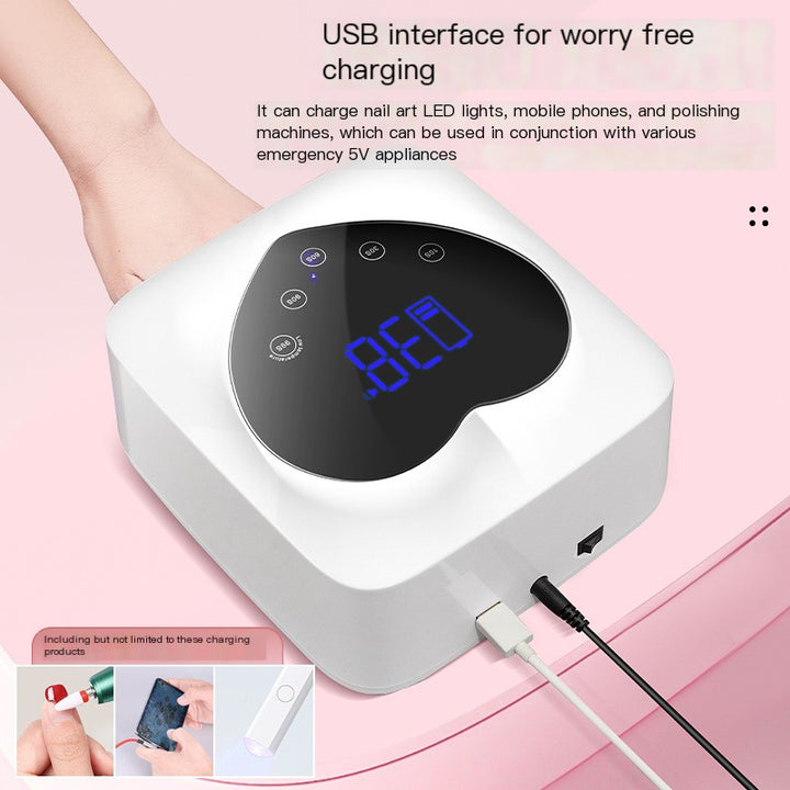 Cordless rechargeable LED nail lamp for curing gel polish