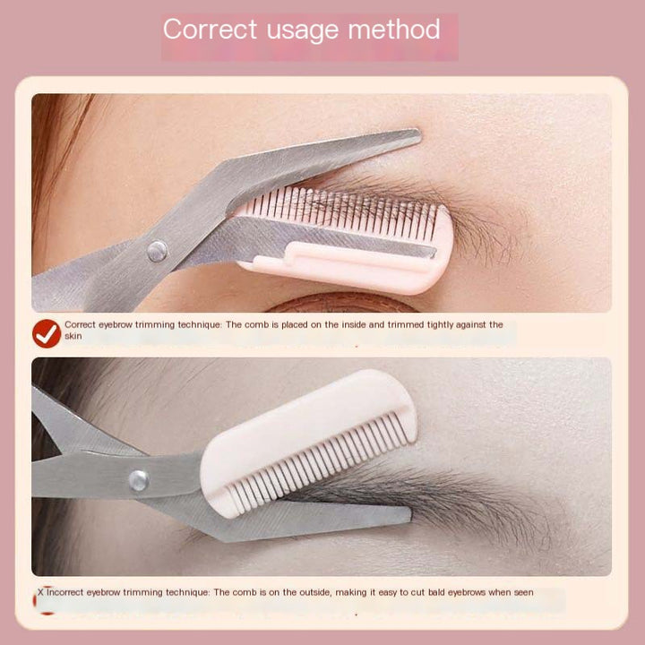 Eyebrow scissors and comb set for precision brow trimming
