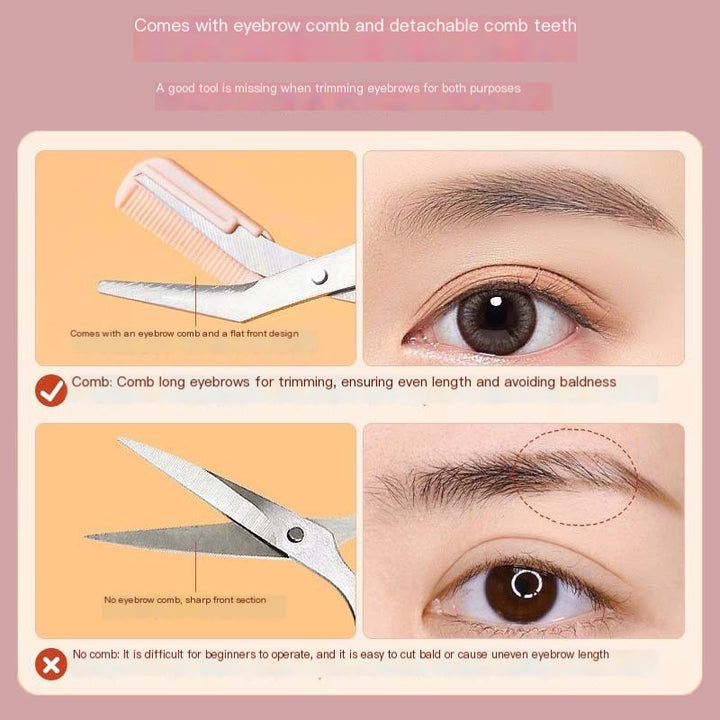 Eyebrow scissors and comb set for precision brow trimming