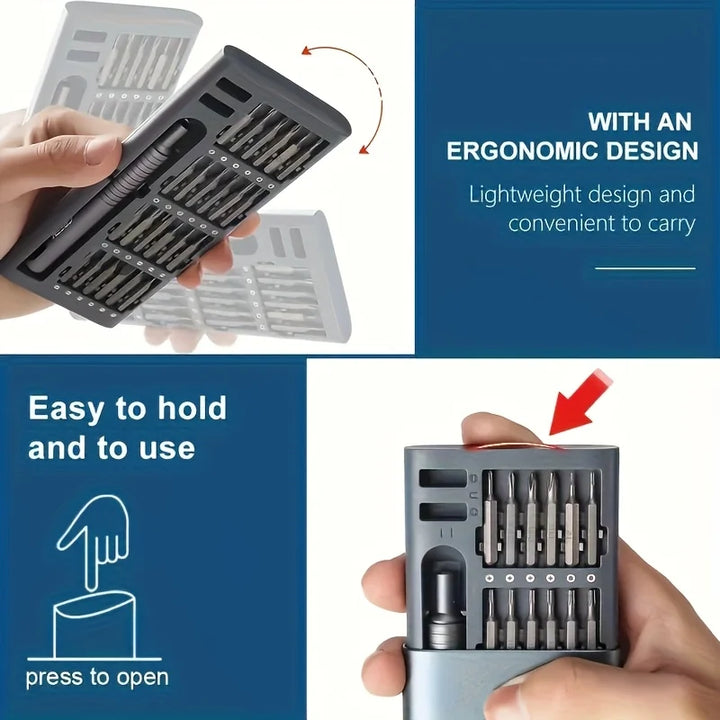 25-in-1 precision screwdriver set for electronics repair