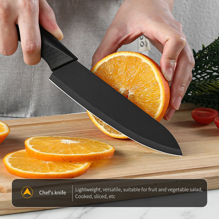3-piece kitchen knife set with wooden storage block