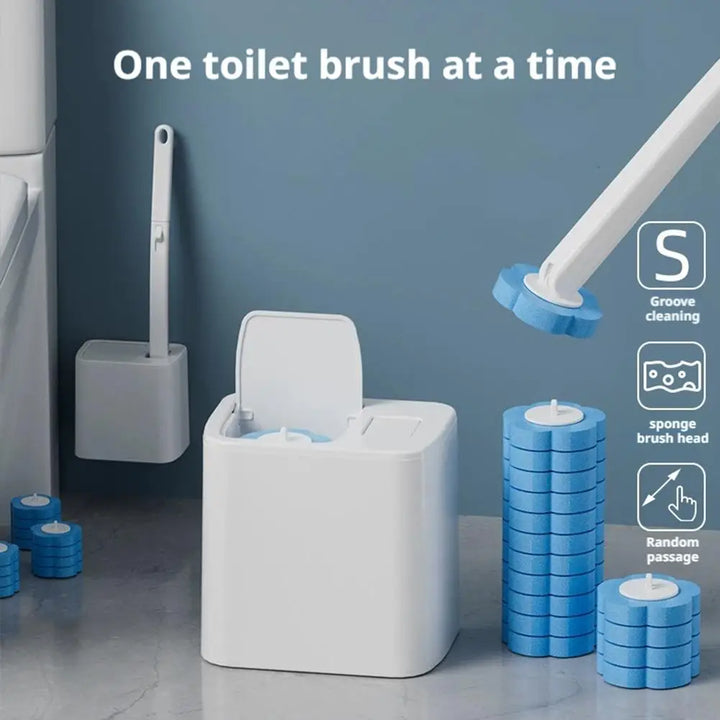 Disposable Toilet Brush Head Refills – long handle view