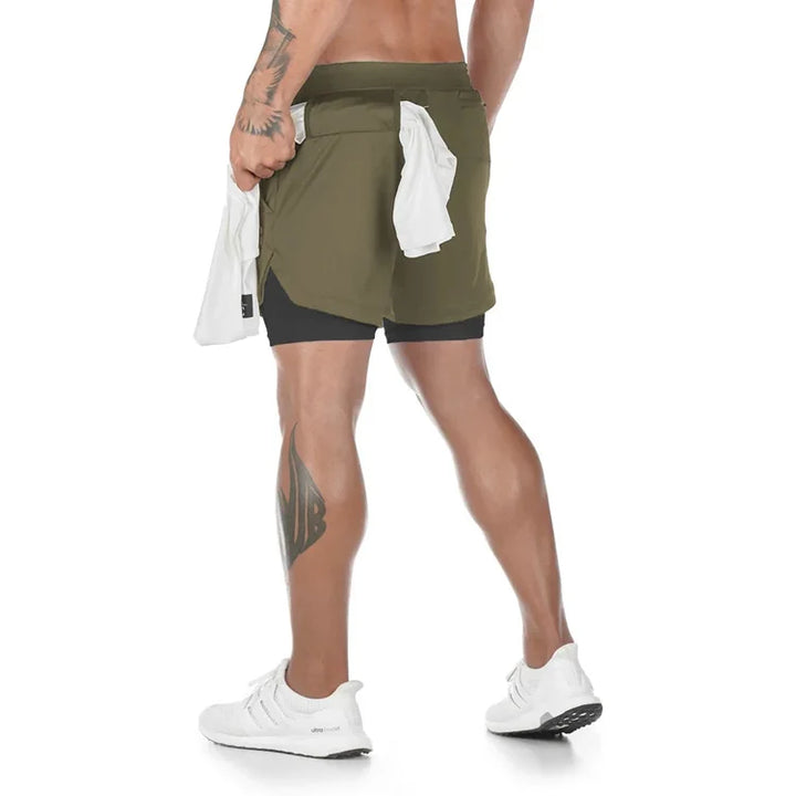 Men's 2-in-1 Quick-Dry Running Shorts with Liner