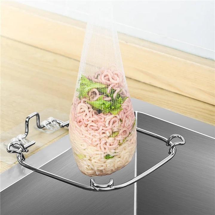 Fine Mesh Kitchen Sink Strainer – before and after use (view 2)