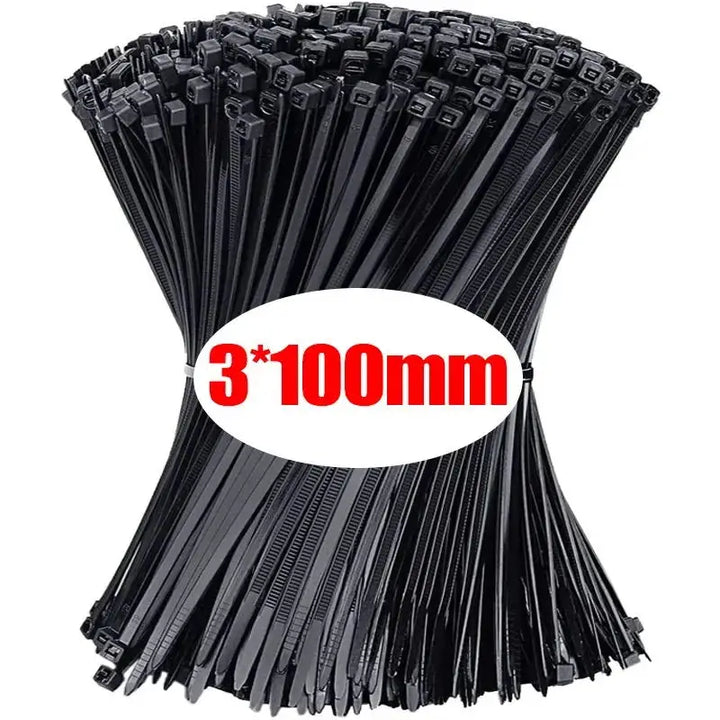 Self-Locking Nylon Cable Ties, Assorted Sizes