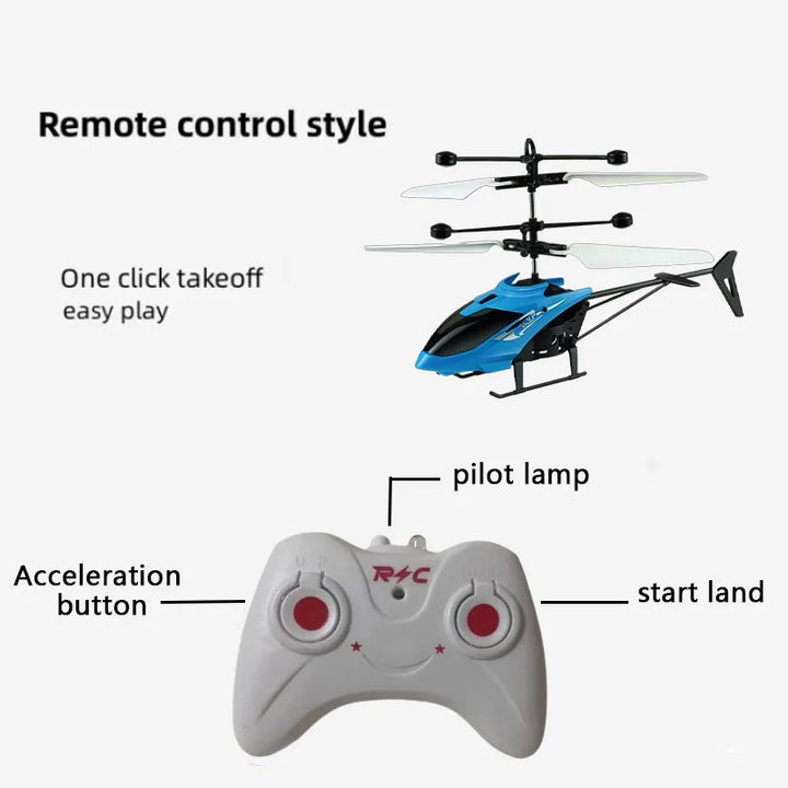 Mini RC helicopter for beginners, rechargeable remote control toy
