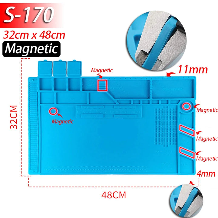 Heat-Resistant Silicone Soldering Mat with Anti-Static Surface