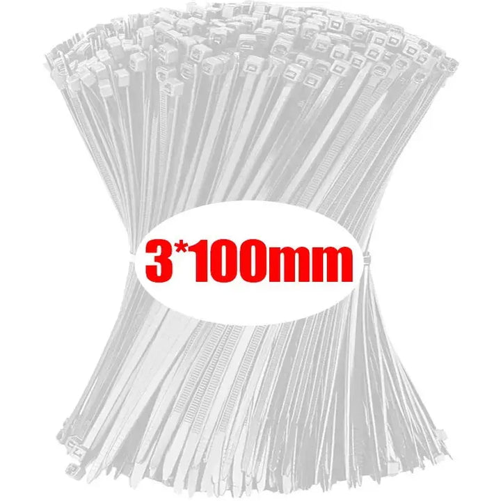 Self-Locking Nylon Cable Ties, Assorted Sizes