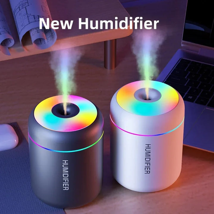 USB mini humidifier and aroma diffuser with light