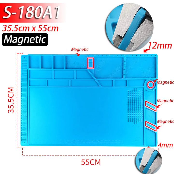 Heat-Resistant Silicone Soldering Mat with Anti-Static Surface