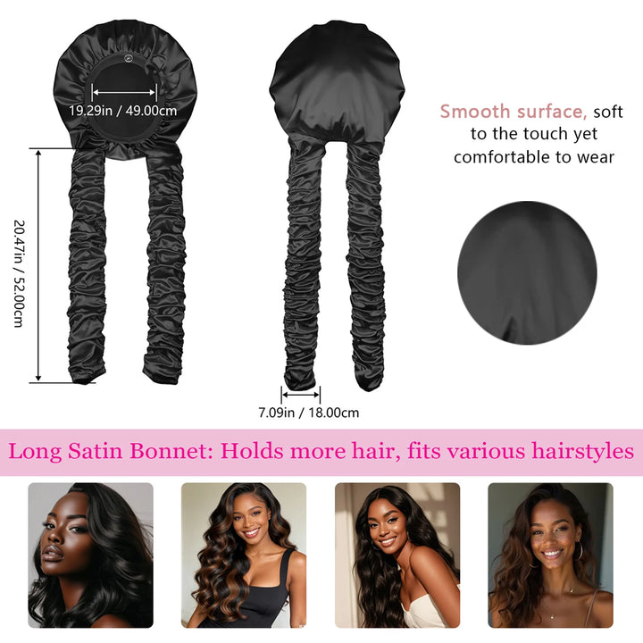 Heatless Curl Satin Bonnet – size fit view