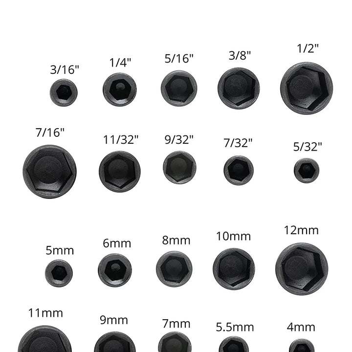 9-piece hex socket and nut driver bit set