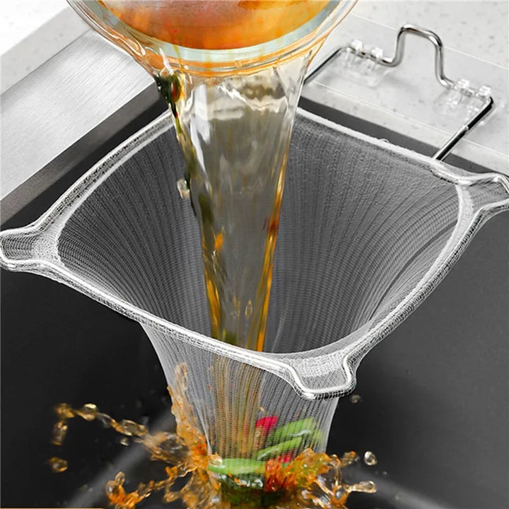 Fine Mesh Kitchen Sink Strainer – before and after use (view 3)