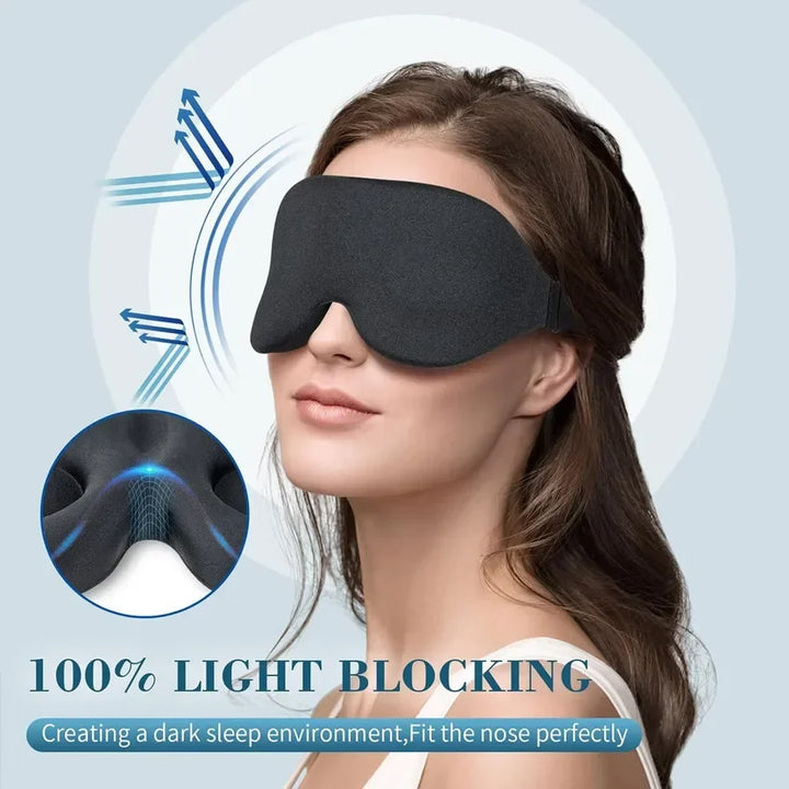 3D contoured memory foam sleep mask, light-blocking eye mask