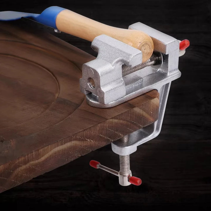Mini aluminum bench vise clamp for hobby and craft work