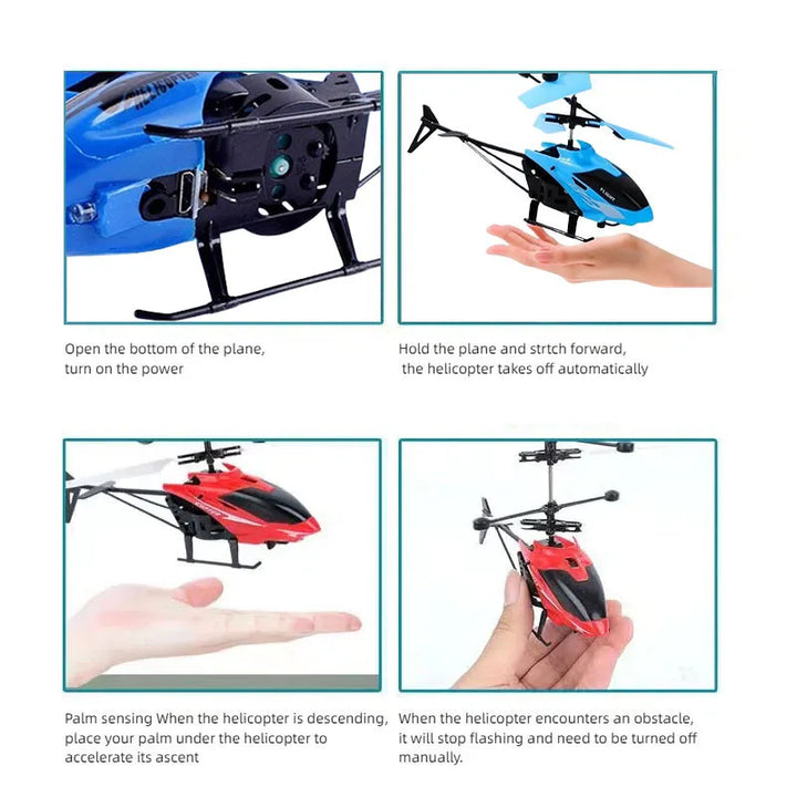 Mini RC helicopter for beginners, rechargeable remote control toy