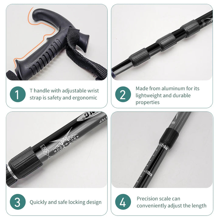 4-Section Folding Trekking Pole