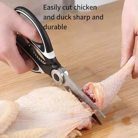 Heavy-duty multifunctional stainless steel kitchen scissors