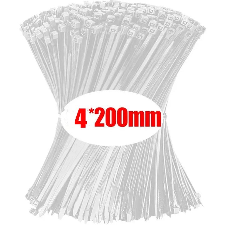 Self-Locking Nylon Cable Ties, Assorted Sizes