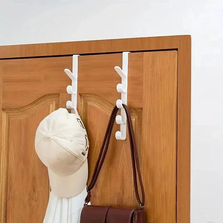 Over-the-door 5-hook storage rack organizer