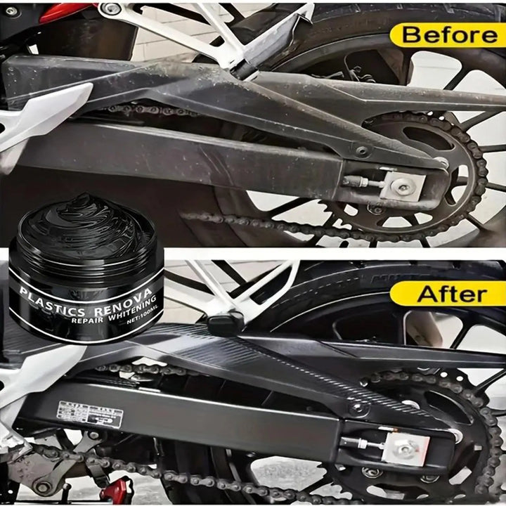 Car and motorcycle trim restorer wax