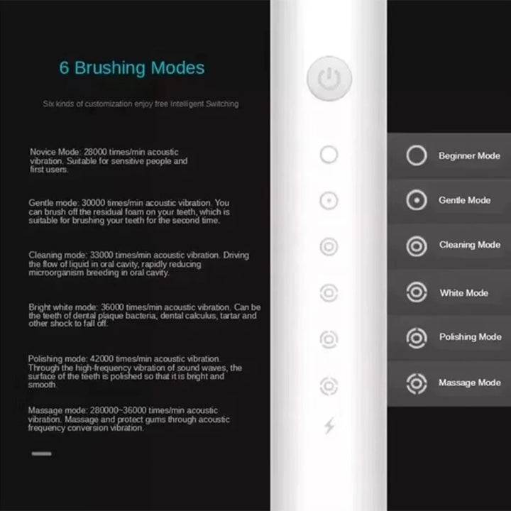 Rechargeable Electric Toothbrush, 6 Modes