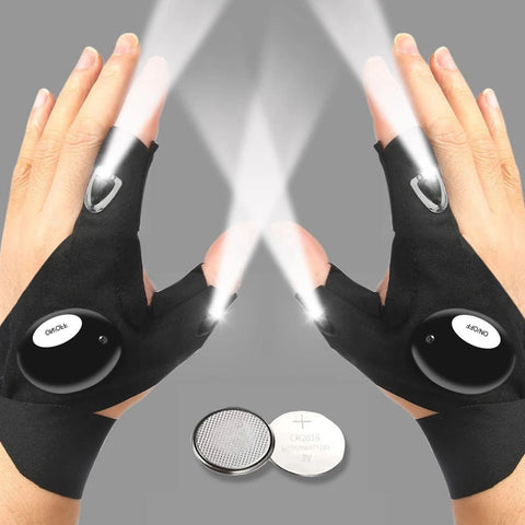LED fingerless gloves for night fishing and outdoor work