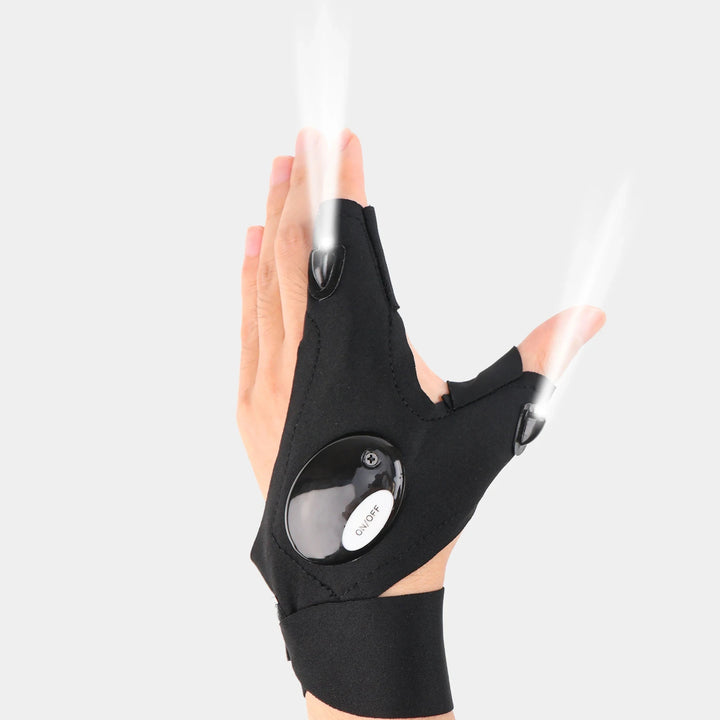 LED fingerless gloves for night fishing and outdoor work