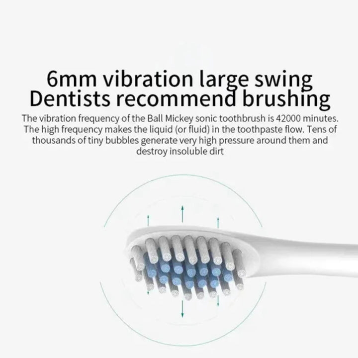 Rechargeable electric toothbrush with 6 cleaning modes
