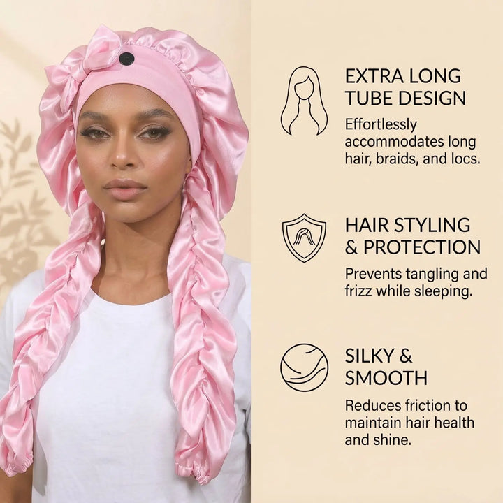 Heatless Curl Satin Bonnet – curling ribbons detail (view 2)
