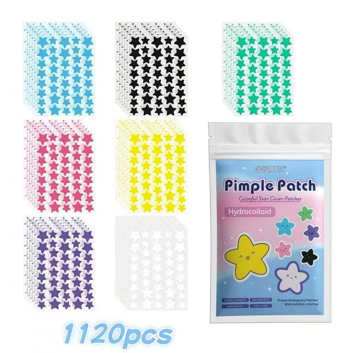 Hydrocolloid pimple patches, star-shaped acne spot treatment