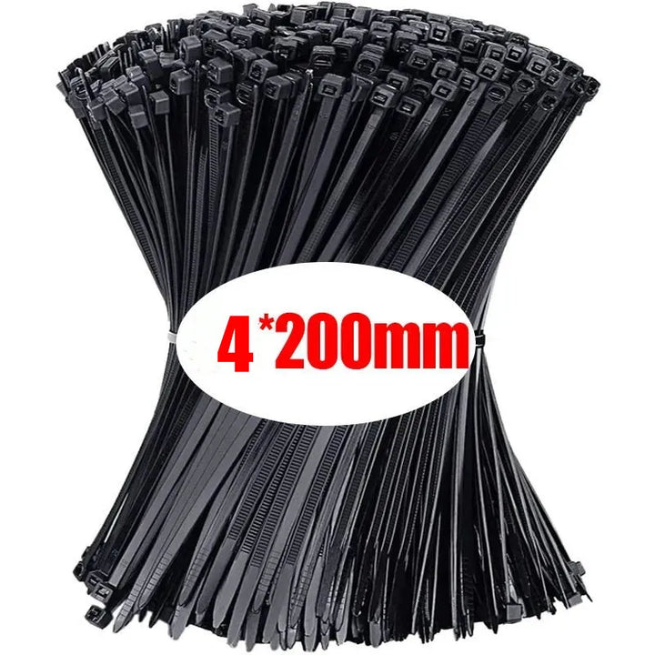 Self-Locking Nylon Cable Ties, Assorted Sizes