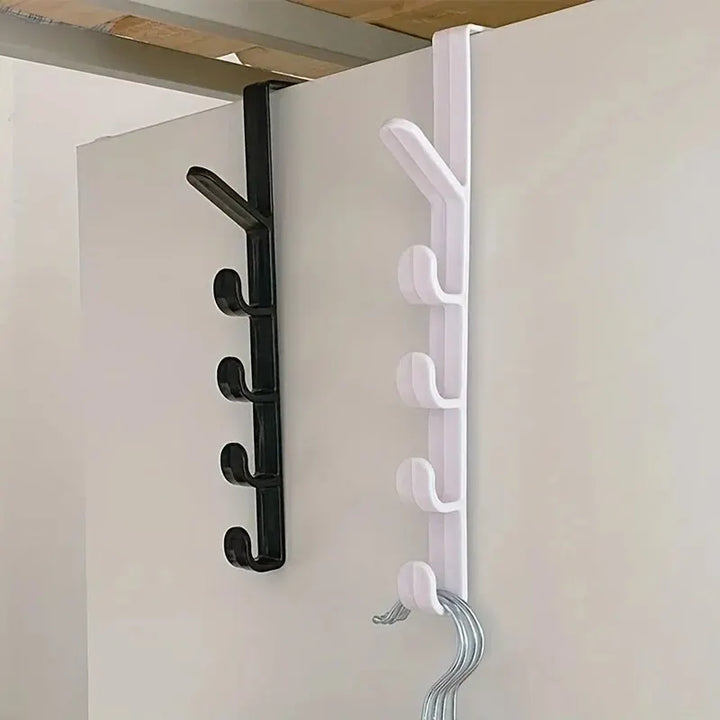 Over-the-door 5-hook storage rack organizer