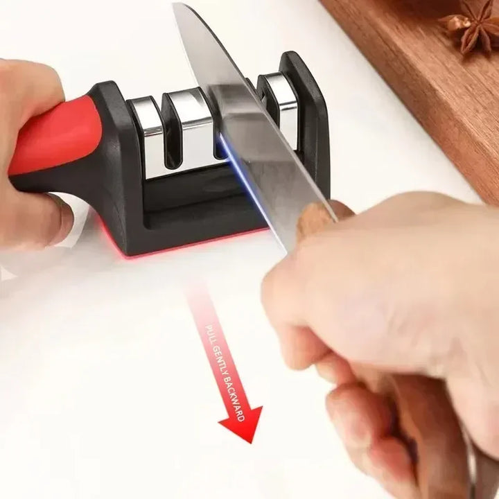 3-in-1 kitchen knife sharpener with ceramic stone