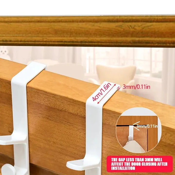 Over-the-door 5-hook storage rack organizer