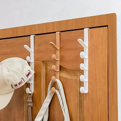 Over-the-door 5-hook storage rack organizer