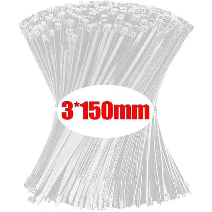 Self-Locking Nylon Cable Ties, Assorted Sizes