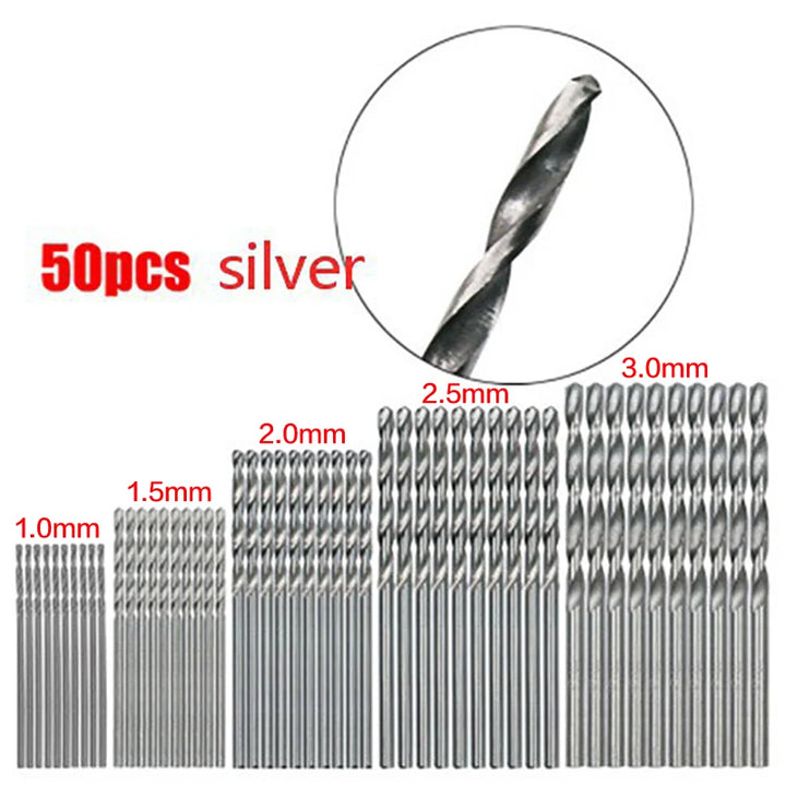 Titanium-coated HSS drill bit set, multiple sizes
