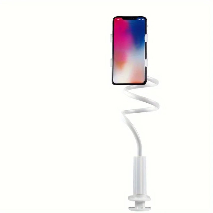 Flexible gooseneck phone holder clamp with long arm