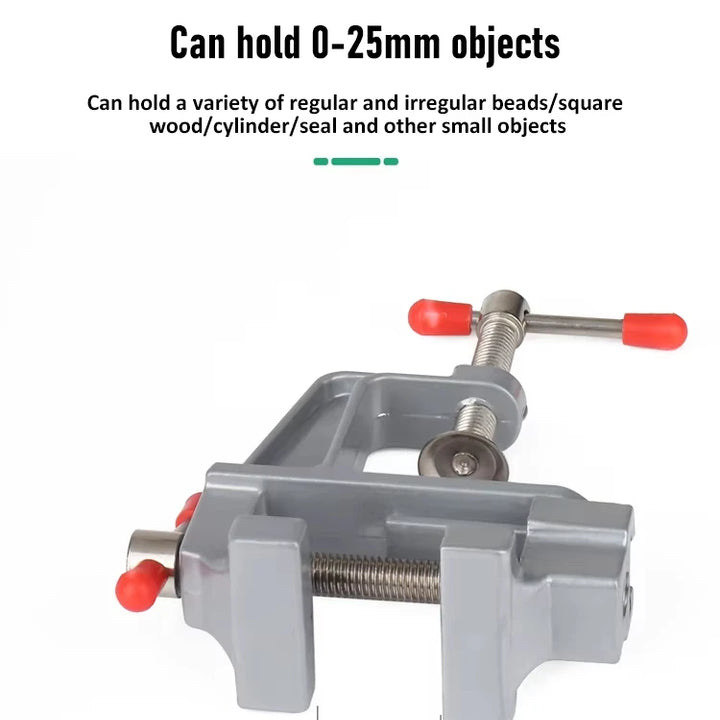 Mini aluminum bench vise clamp for hobby and craft work